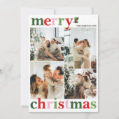 ホリーメリークリスマスブライトおもしろいファミリー シーズンカード (正面)