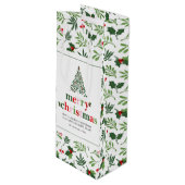 ホリーメリークリスマスブライトおもしろい ワインギフトバッグ (正面アングル)