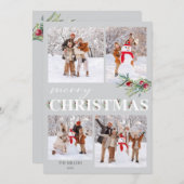 ホリーメリークリスマスホリデーフォトカード シーズンカード (正面/裏面)