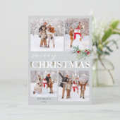 ホリーメリークリスマスホリデーフォトカード シーズンカード (スタンド正面)