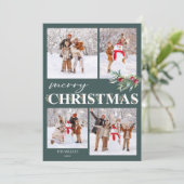 ホリーメリークリスマスホリデーフォトカード シーズンカード (スタンド正面)