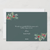 ホリーメリークリスマスホリデーフォトコラージュ シーズンカード (裏面)