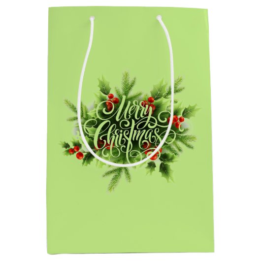 ホリーメリークリスマスミディアム抱き枕 ミディアムペーパーバッグ (正面)