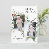 ホリーメリークリスマス2フォトコラージピンネードル シーズンカード (スタンド正面)