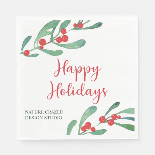 ホリーモダンカンパニーホリデーパーティー スタンダードランチョンナプキン (正面)