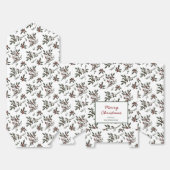 ホリーモダンクリスマスプラントパターンホワイト フェイバーボックス (見開き)