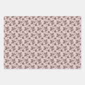 ホリーモダンクリスマスプラント冬のパターン ラッピングペーパーシート (正面3)