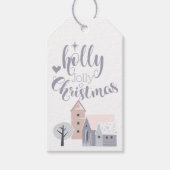 ホリーモダンスすてきクリスマスパステルカラー ギフトタグ (正面)