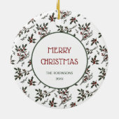 ホリーモダンス・クリスマス・ボタニカル・ベリー・パターン セラミックオーナメント (裏面)