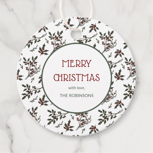 ホリーモダンス・クリスマス・ボタニカル・ベリー・パターン フェイバータグ (正面)
