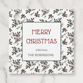 ホリーモダンス・クリスマス・ボタニカル・ベリー・パターン フェイバータグ