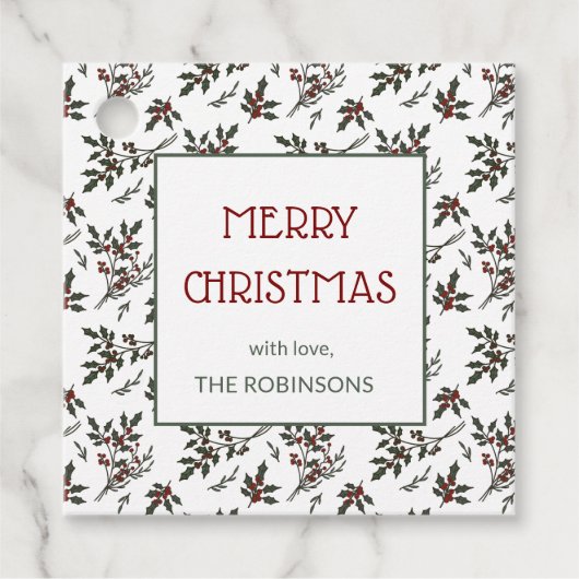 ホリーモダンス・クリスマス・ボタニカル・ベリー・パターン フェイバータグ (正面)