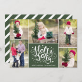 ホリーモダンフォすてきトコラージュクリスマスグリーン シーズンカード (正面/裏面)