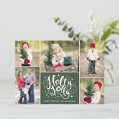 ホリーモダンフォすてきトコラージュクリスマスグリーン シーズンカード (スタンド正面)
