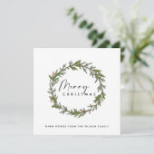 ホリーモダンベエレガントリーリースメリークリスマス シーズンカード (スタンド正面)