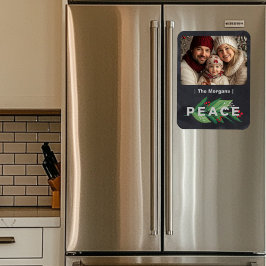 ホリーモダンベリーピース付きブラック&グリーン マグネット