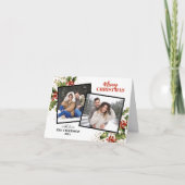 ホリーモダンベリーフォトコラージクリスマス シーズンカード (正面)