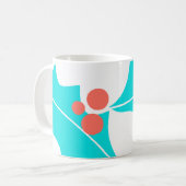 ホリーモダンベリーマグターコイズ&サンゴ コーヒーマグカップ (正面左)