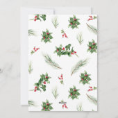 ホリーモダンベリーリースメリークリスマス シーズンカード (裏面)