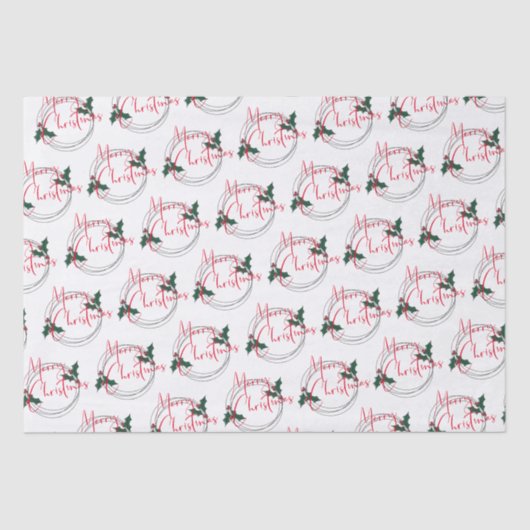 ホリーモダンリースメリークリスマス 薄葉紙 (正面)