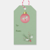 ホリーライトグリーンピンクの枝 ギフトタグ (裏面)
