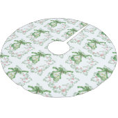 ホリーライトグリーンピンクの枝 ブラッシュドポリエステルツリースカート (アングル)