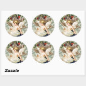 ホリーラウンドステッカー付きクリスマスエンジェル ラウンドシール (シート)