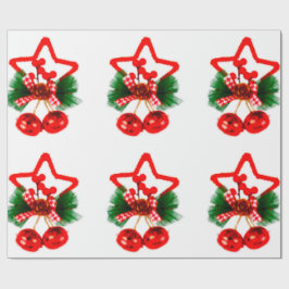 ホリーラッピング付きスター紙 ラッピングペーパー