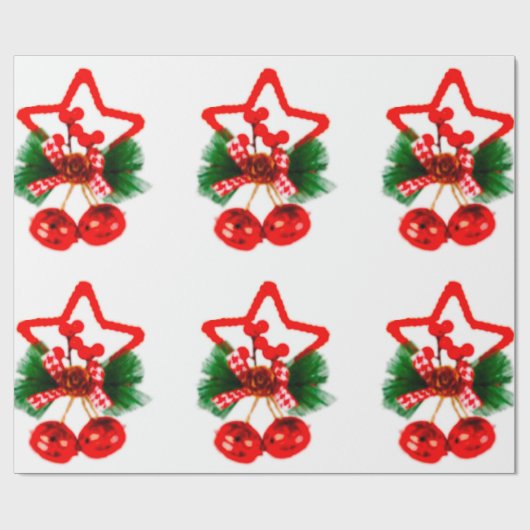 ホリーラッピング付きスター紙 ラッピングペーパー (フラット)