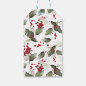 ホリーラベル付きレッドクリスマスリース ギフトタグ (裏面)