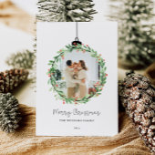 ホリーリースオーナメントメリークリスマスフォト シーズンカード