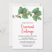 ホリーリースオーナメント交換パーティー 招待状 (正面)