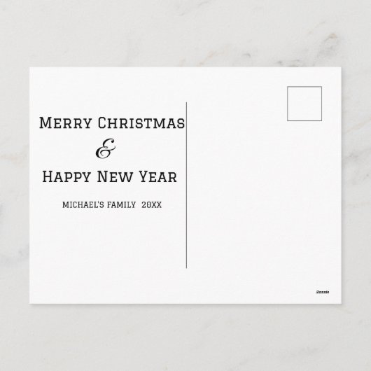 ホリーリースクリスマスハガキカスタムー – 写真 シーズンポストカード (裏面)