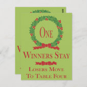 ホリーリースクリスマスバンコテーブルカードワン ポストカード (正面/裏面)