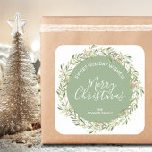 ホリーリースクリスマスホームメイドホリデーベーキング スクエアシール