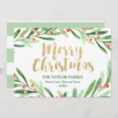 ホリーリースクリスマス シーズンカード (正面/裏面)