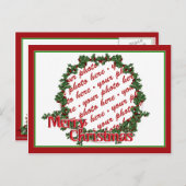 ホリーリースサークルフォトフレーム シーズンポストカード (正面/裏面)