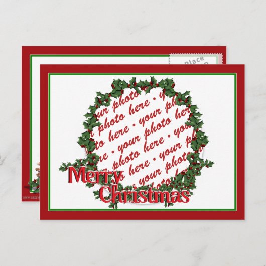 ホリーリースサークルフォトフレーム シーズンポストカード (正面/裏面)