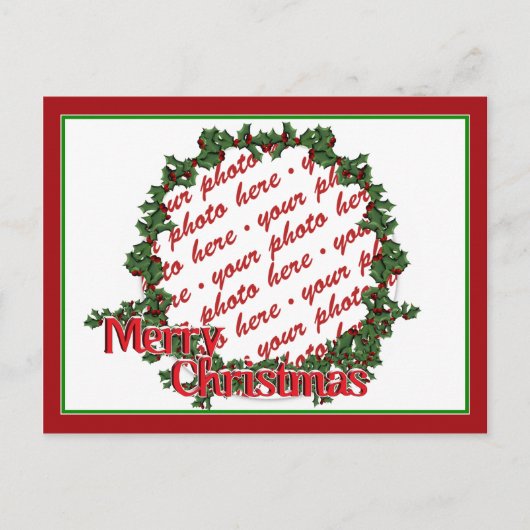 ホリーリースサークルフォトフレーム シーズンポストカード (正面)