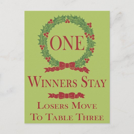 ホリーリースバンコテーブルカード#1 ポストカード (正面)