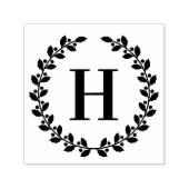 ホリーリースパーソナライズされたクリスマスイニシャル セルフインキングスタンプ (デザイン)