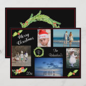 ホリーリースフォトエレガントホリデーグリーティングカード シーズンカード (正面/裏面)