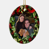 ホリーリースフォトパーソナライズされたオーナメント セラミックオーナメント (右)