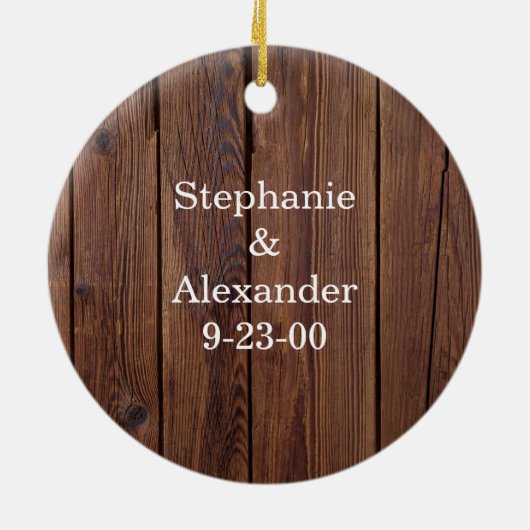 ホリーリースフラワーガールカスタムウェディングパーティー セラミックオーナメント (裏面)