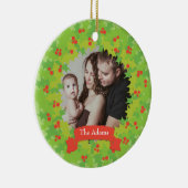 ホリーリースフレームホリデーフォトオーナメント セラミックオーナメント (右)