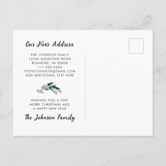 ホリーリースメリークリスマスニューホーム 案内ポストカード (裏面)