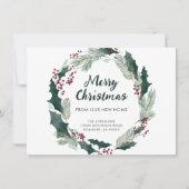 ホリーリースメリークリスマスニューホーム 案内状 (正面)