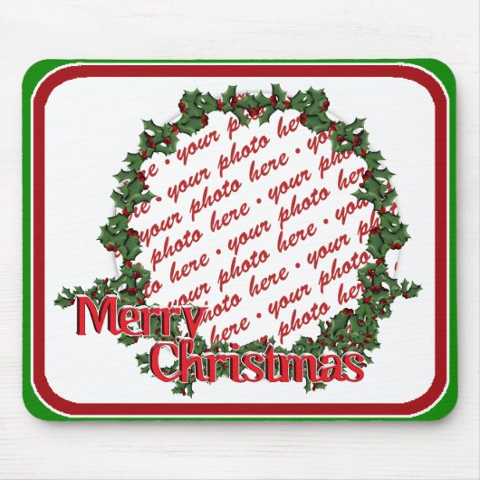 ホリーリース円フォトフレーム マウスパッド (正面)