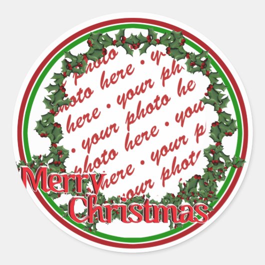 ホリーリース円フォトフレーム ラウンドシール (正面)