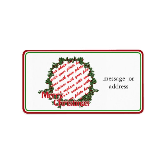 ホリーリース円フォトフレーム ラベル (正面)